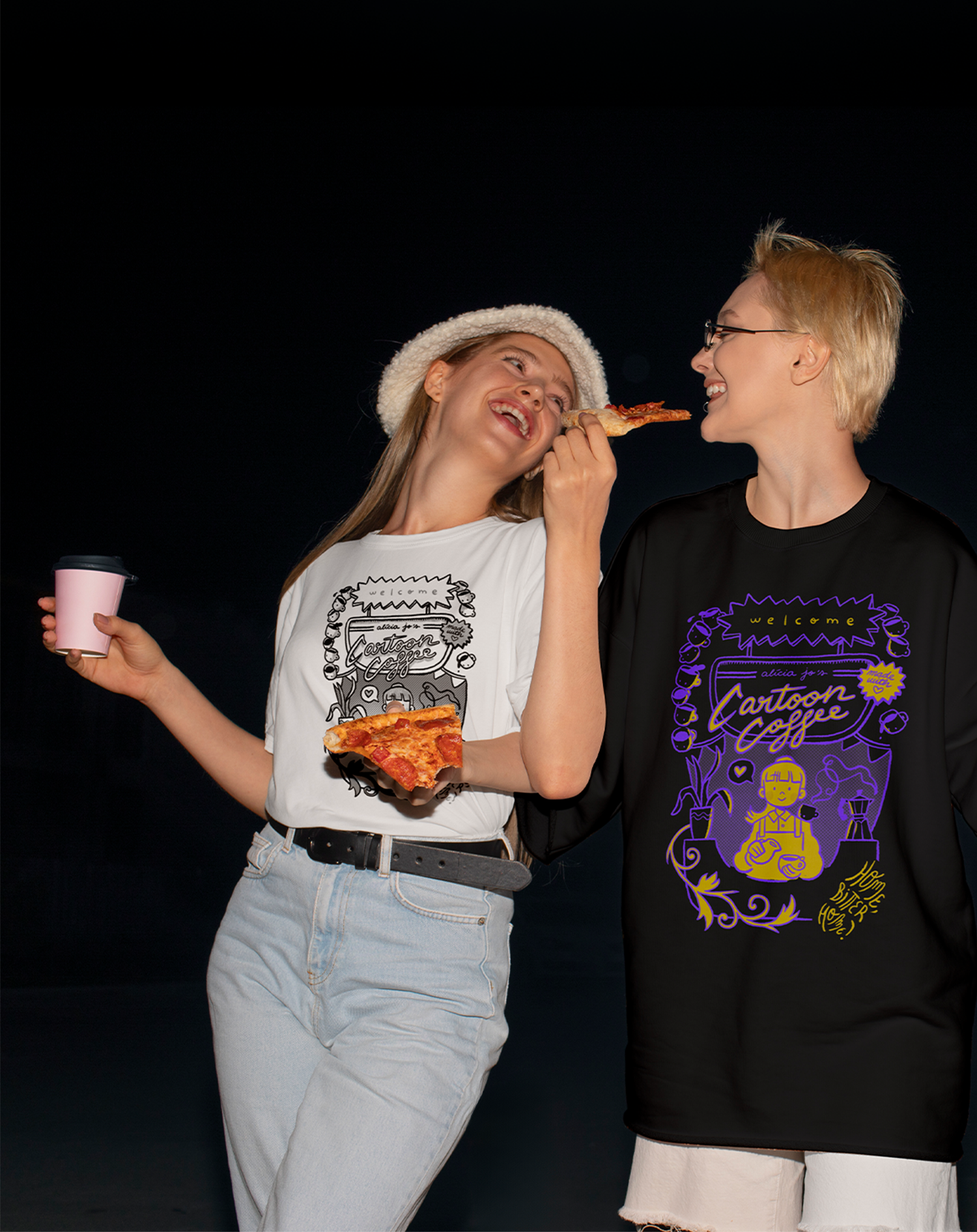 Cartoon Coffee ALICIA JO - Camiseta - KAMI